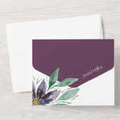 紫モダン蓮の水の色の手絵を描 オールインワン招待状 (裏面)