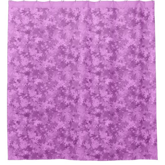 紫モダン薄紫開花模様ユニーク シャワーカーテン (正面)