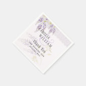 紫モダン藤フローラレース結婚ズ スタンダードカクテルナプキン (角)