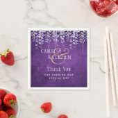 紫モダン藤レース結婚ズ スタンダードカクテルナプキン (インサイチュ)