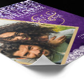 紫モダン藤レース結婚ズ ポスター (角)