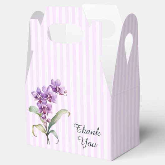 紫モダン蘭ストライプフローラ60誕生日 フェイバーボックス (オープン)