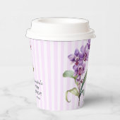 紫モダン蘭ストライプフローラ60誕生日 紙コップ (右)