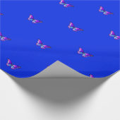 紫モダン蝶ラッピング紙Elec.ブルー ラッピングペーパー (角)