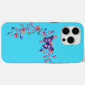 紫モダン蝶縁どiPhone 15 Proケース Case-Mate iPhoneケース (裏面 (横))