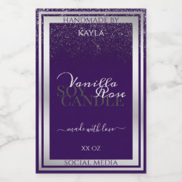 紫モダン製品包装ラベル銀雨 フードラベル