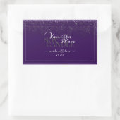 紫モダン製品包装ラベル銀雨 長方形シール (バッグ)