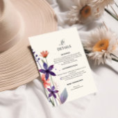 紫モダン野花庭園の結婚式 エンクロージャーカード