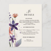 紫モダン野花庭園の結婚式 エンクロージャーカード (正面)