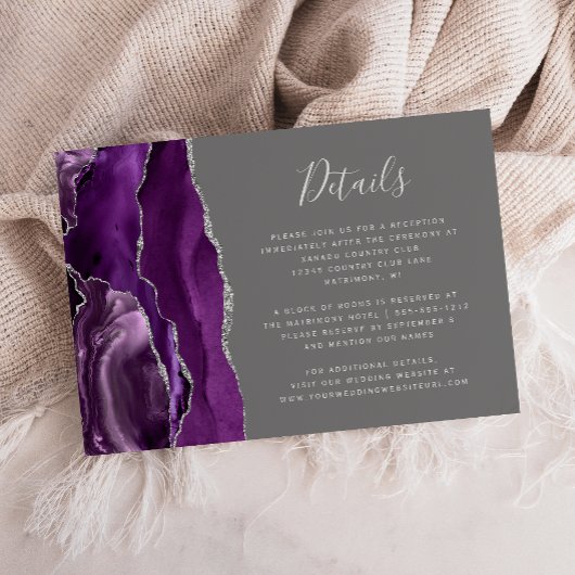 紫モダン銀アガテグレ結婚ー詳細 エンクロージャーカード