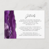 紫モダン銀アゲテ結婚詳細 エンクロージャーカード (正面)