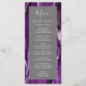 紫モダン銀アゲートグレイ結婚ズ メニュー (正面)