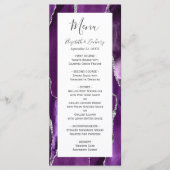 紫モダン銀アゲート結婚ト メニュー (正面)