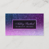紫モダン青グラデーショングリッターシックグラデーションメイク 名刺 (正面)