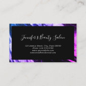 紫モダン黒エレガント大理石メイクアップアーティスト 名刺 (裏面)