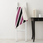 紫モダン黒ストライプ色 シェルパブランケット (インサイチュ)