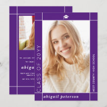 紫モダン2025年卒業写真のクラス