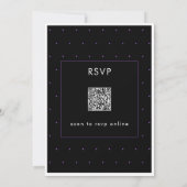 紫モダン3ミニマルスクリプト誕生日QR 招待状 (裏面)