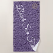 紫モダン ビーチタオル (正面)