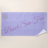 紫モダン ビーチタオル (正面)
