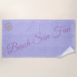 紫モダン ビーチタオル