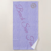 紫モダン ビーチタオル (正面)