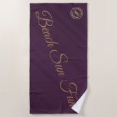 紫モダン ビーチタオル (正面)