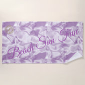 紫モダン ビーチタオル (正面)