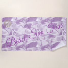 紫モダン ビーチタオル