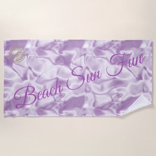 紫モダン ビーチタオル (正面)