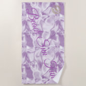 紫モダン ビーチタオル (正面)