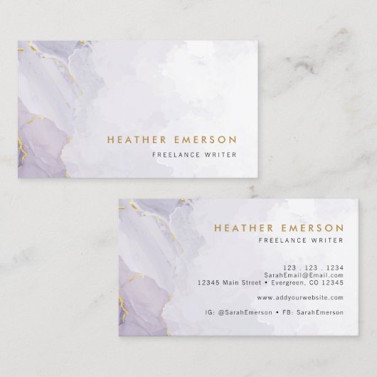 紫モダン 名刺 (正面/裏面)