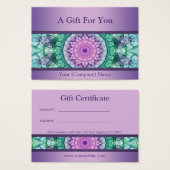 紫モダン《植物》スイレン曼荼羅贈答証書 (正面&裏面)