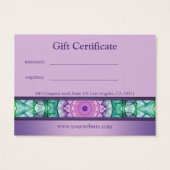 紫モダン《植物》スイレン曼荼羅贈答証書 (裏面)