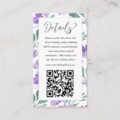 紫モダンQRコードの結婚詳細 エンクロージャーカード (正面)