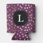 紫モノグラムのと金ゴールドグリッター水玉模様 缶クーラー (裏面)