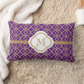 紫モノグラムのと金ゴールド ランバークッション (ブランケット)