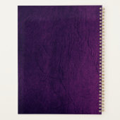 紫モノグラムのエレガント金ゴールドモダン2025 プランナー手帳 (裏面)