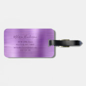 紫モノグラムのグリッタードリップブラッシュメタル ラゲッジタグ (裏面横)
