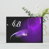 紫モノグラムのライトバード 招待状 (スタンド正面)