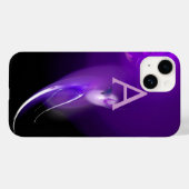 紫モノグラムのライトバード Case-Mate iPhoneケース (裏面 (横))