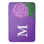 紫モノグラムの色フローラ水色 バスマット (正面縦)