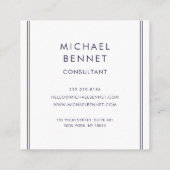 紫モノグラムの金属箔コンサルタント スクエア名刺 (裏面)