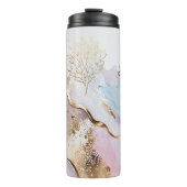 紫モノグラムの青金ゴールド水彩洗剤 タンブラー (正面)