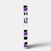 紫モノグラムの黒サッカーのボールパターン Case-Mate iPhoneケース (裏面 / 左)