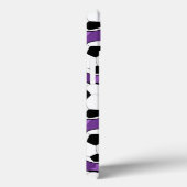 紫モノグラムの黒サッカーのボールパターン Case-Mate iPhoneケース (裏面 / 右)