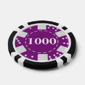 紫モノグラムの1000 ポーカーチップ (シングル)