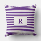 紫モノグラムの/白ストライプ色 クッション (裏面)