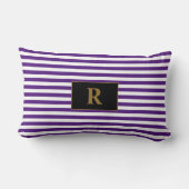 紫モノグラムの/白ストライプ色 ランバークッション (裏面)