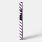 紫モノグラムの/白ストライプ色 Case-Mate iPhoneケース (裏面 / 左)